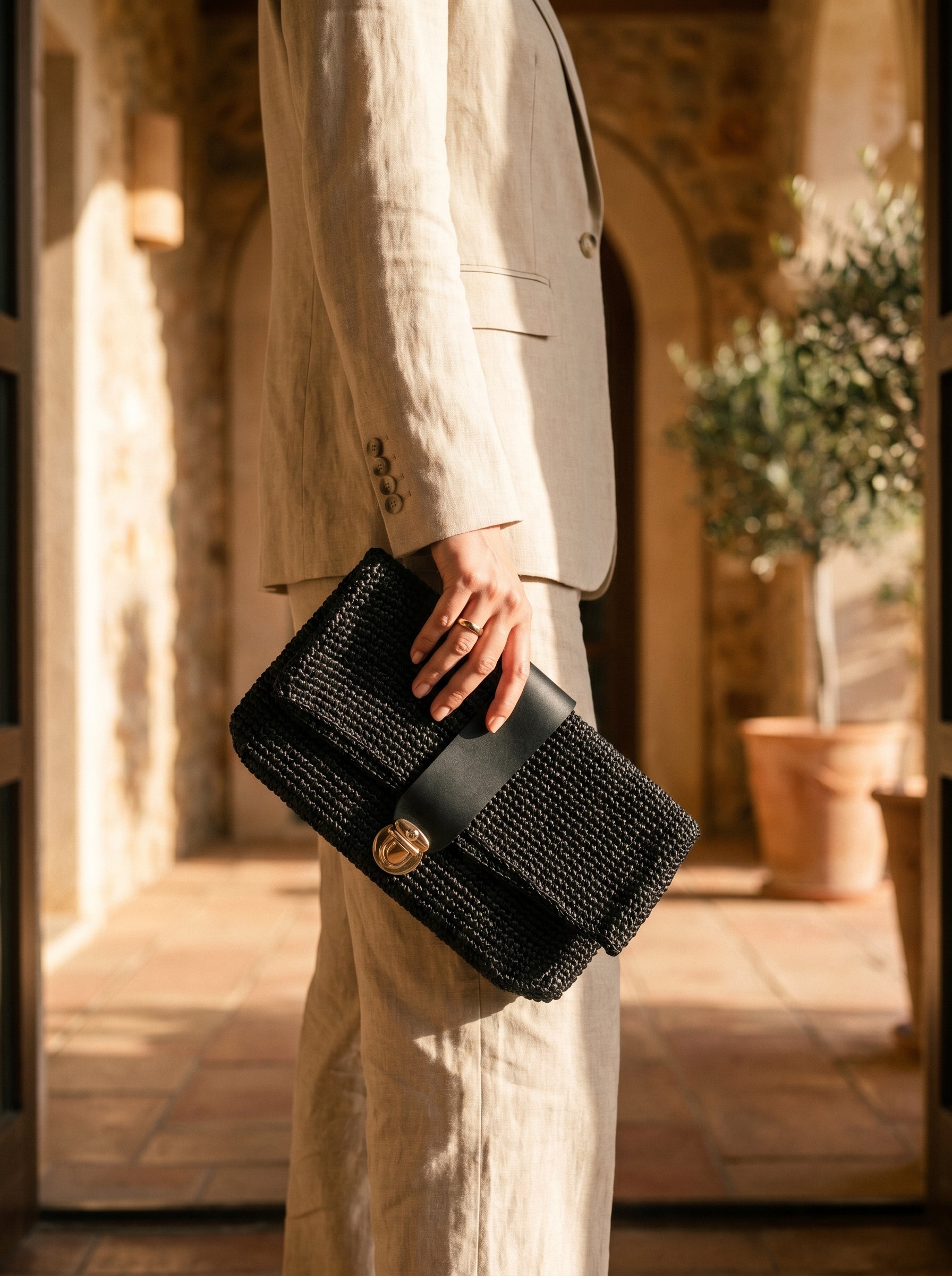 Gece Rafya Clutch